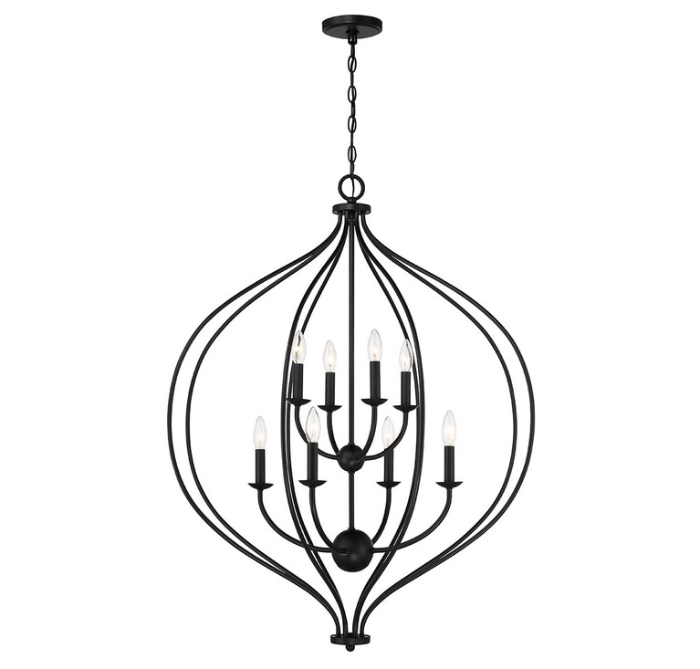 Lighting One E - V6-L7-1299-8-89 - Eight Light Pendant - Orchid - Matte Black