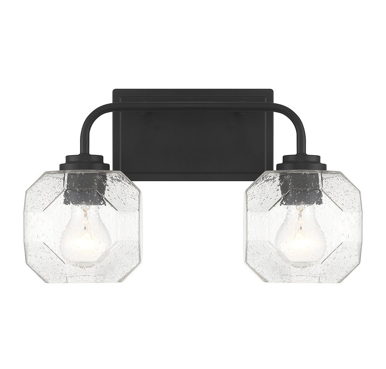 Lighting One E - V6-L8-4399-2-BK - Two Light Bathroom Vanity - Baldwin - Matte Black