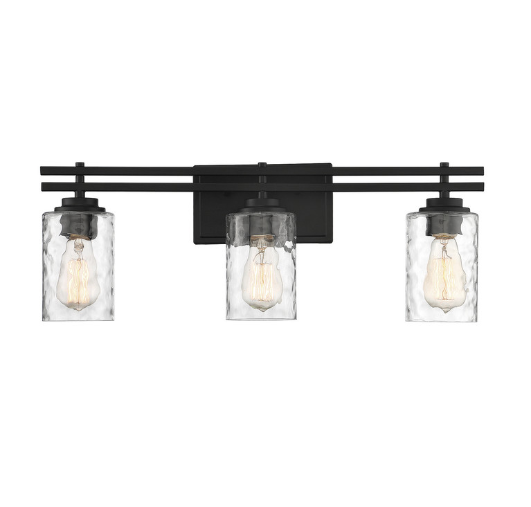 Lighting One E - V6-L8-6090-3-BK - Three Light Bathroom Vanity - Baxter - Matte Black