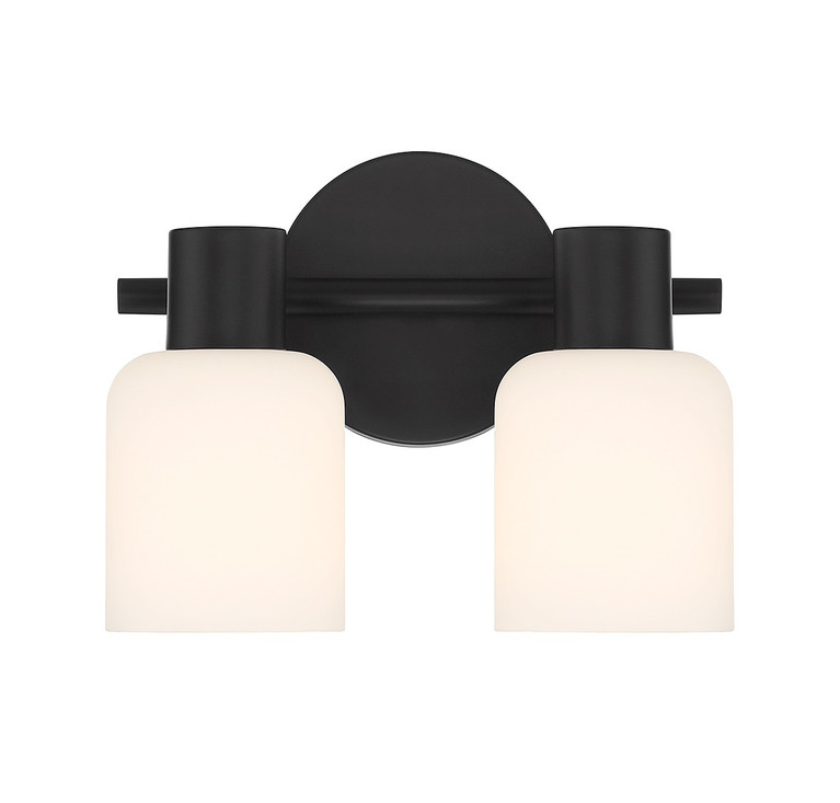 Lighting One E - V6-L8-9022-2-BK - Two Light Bathroom Vanity - Strand - Matte Black