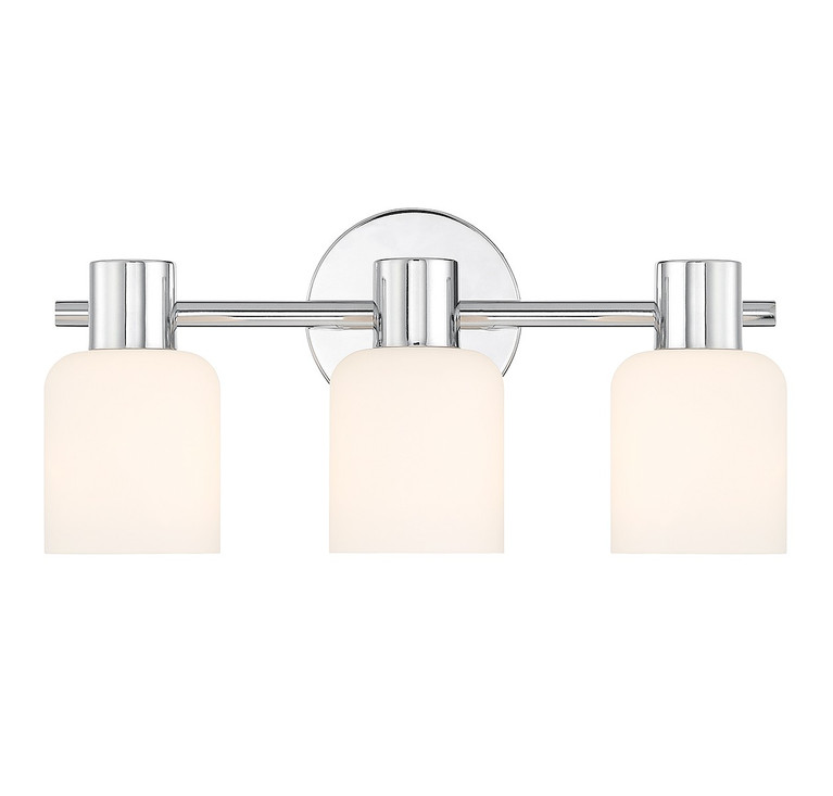 Lighting One E - V6-L8-9022-3-11 - Three Light Bathroom Vanity - Strand - Chrome