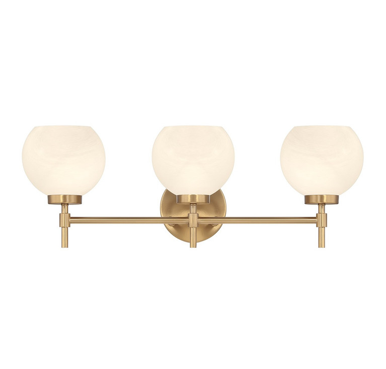 Lighting One E - V6-L8-9621-3-322 - Three Light Bathroom Vanity - Hannah - Warm Brass