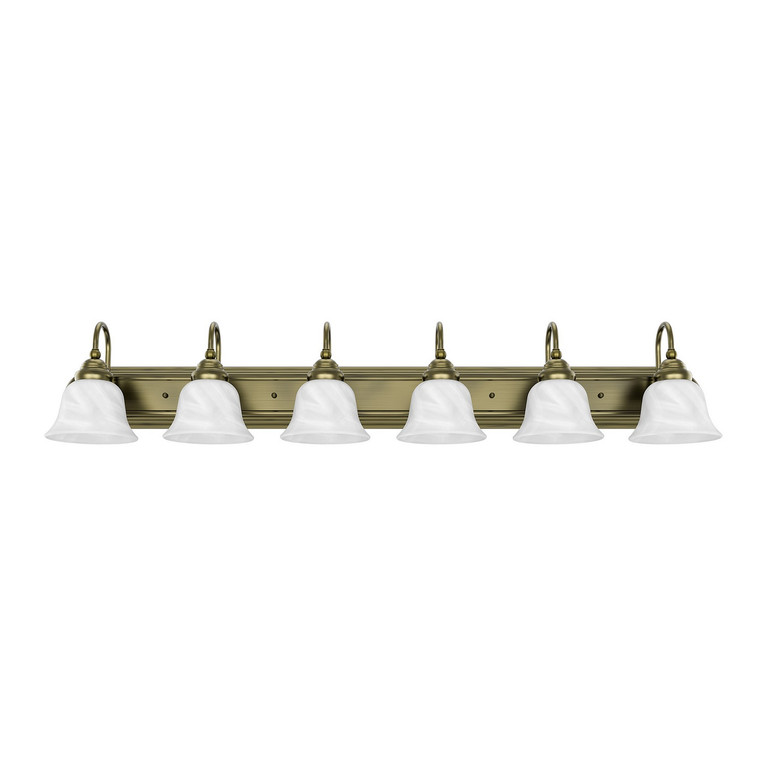 Livex Lighting - 1006-01 - Six Light Bath Vanity - Belmont - Antique Brass