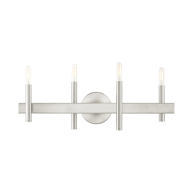 Livex Lighting - 15584-91 - Four Light Vanity - Denmark - Brushed Nickel