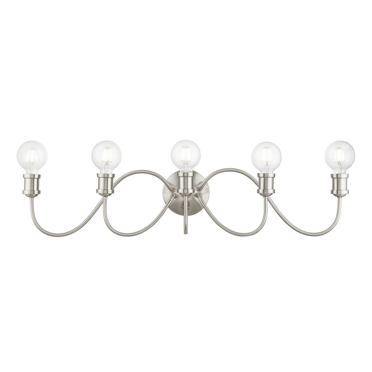Livex Lighting - 16575-91 - Five Light Vanity Sconce - Lansdale - Brushed Nickel