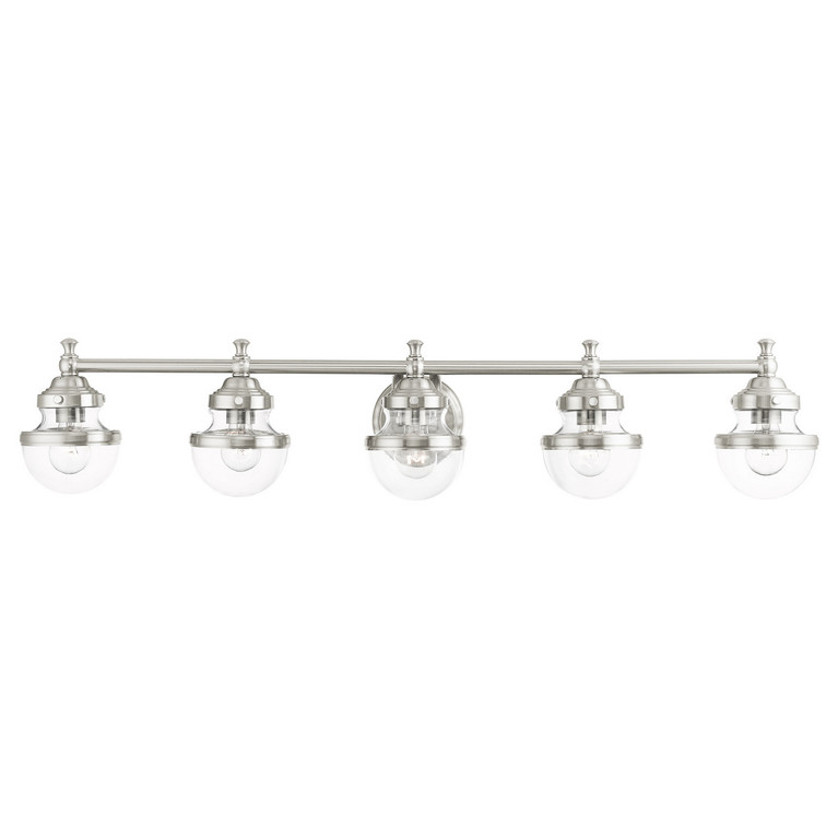 Livex Lighting - 17415-91 - Five Light Vanity - Oldwick - Brushed Nickel