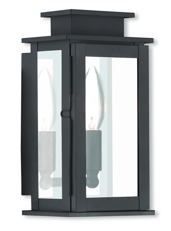 Livex Lighting - 20191-07 - One Light Outdoor Wall Lantern - Princeton - Bronze w/ Polished Chrome Stainless Steel