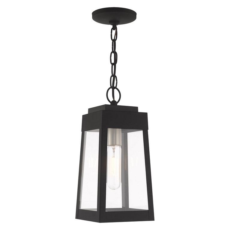 Livex Lighting - 20854-04 - One Light Outdoor Pendant - Oslo - Black w/ Brushed Nickel
