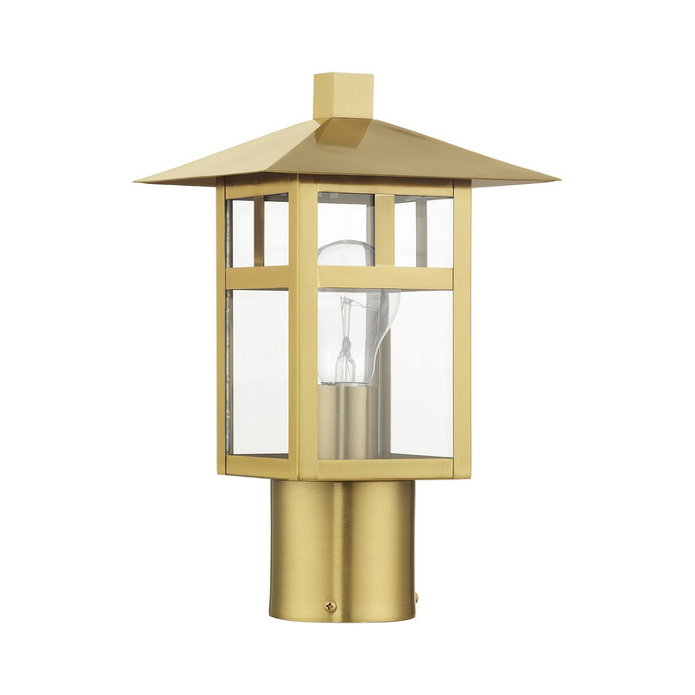 Livex Lighting - 21324-32 - One Light Outdoor Post Top Lantern - Crestlake - Satin Gold