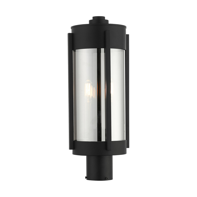 Livex Lighting - 22386-04 - Two Light Outdoor Post Top Lantern - Sheridan - Black w/ Brushed Nickels
