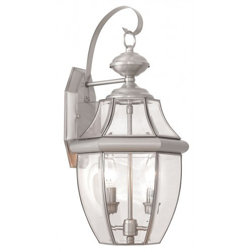 Livex Lighting - 2251-91 - Two Light Outdoor Wall Lantern - Monterey - Brushed Nickel