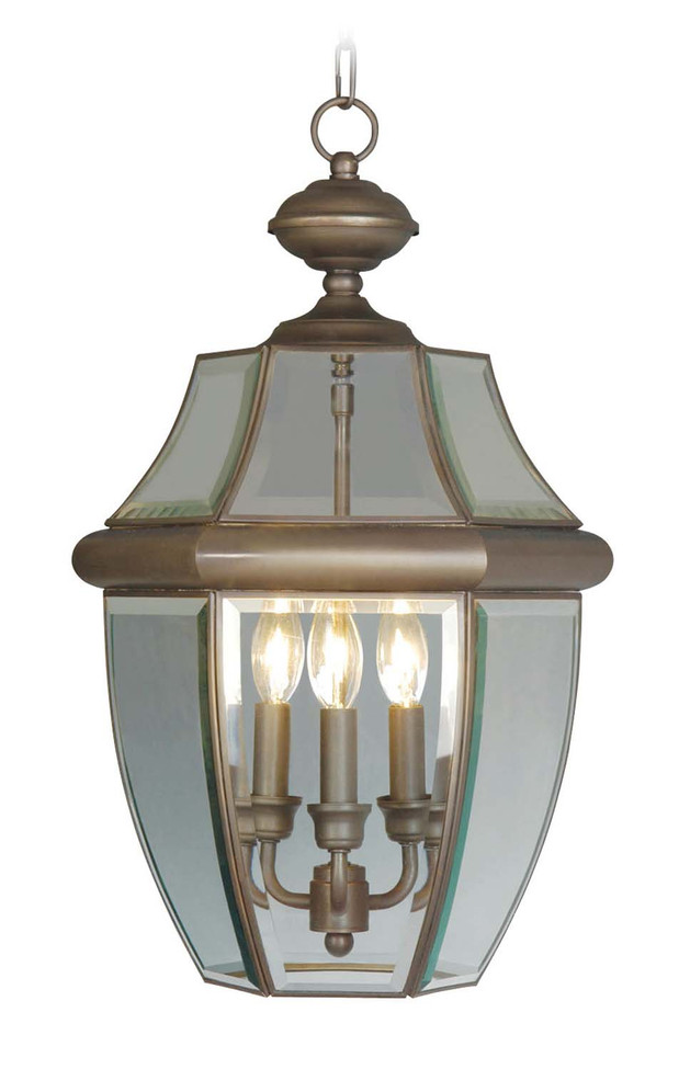 Livex Lighting - 2355-07 - Three Light Outdoor Pendant - Monterey - Bronze