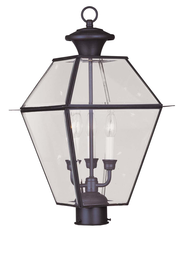 Livex Lighting - 2384-07 - Three Light Post-Top Lanterm - Westover - Bronze