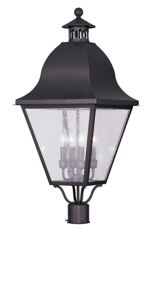 Livex Lighting - 2548-07 - Four Light Outdoor Post Lantern - Amwell - Bronze