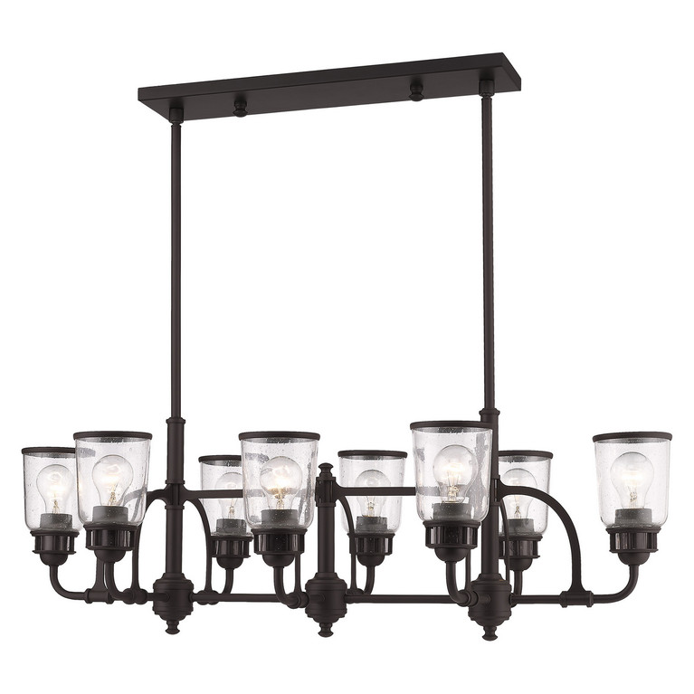 Livex Lighting - 40028-07 - Eight Light Linear Chandelier - Lawrenceville - Bronze