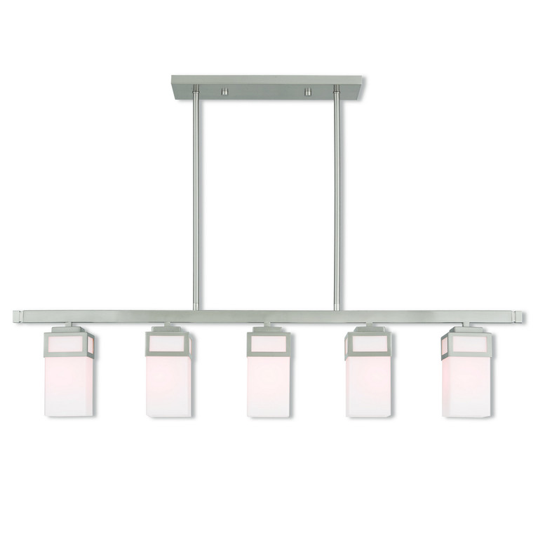 Livex Lighting - 40194-91 - Five Light Linear Chandelier - Harding - Brushed Nickel