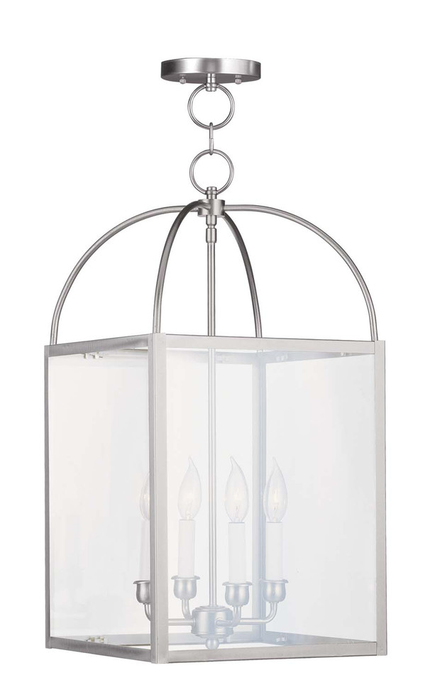 Livex Lighting - 4042-91 - Four Light Pendant - Milford - Brushed Nickel