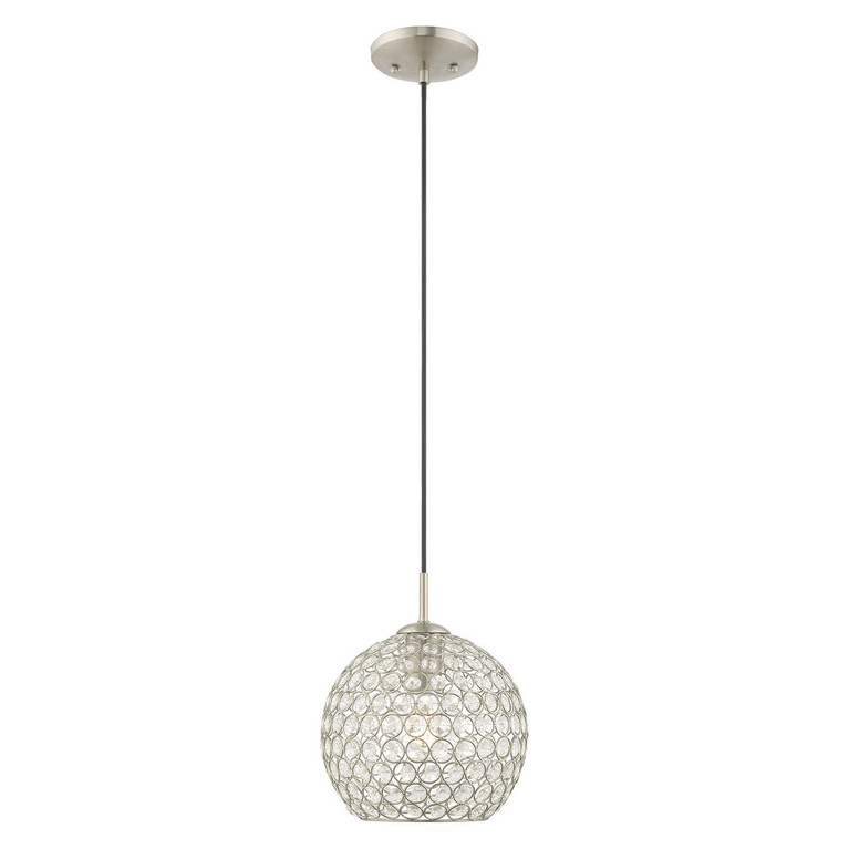 Livex Lighting - 40440-91 - One Light Mini Pendant - Cassandra - Brushed Nickel