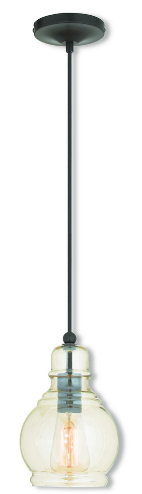 Livex Lighting - 40618-92 - One Light Mini Pendant - Hand Blown Art Glass Mini Pendants - English Bronze