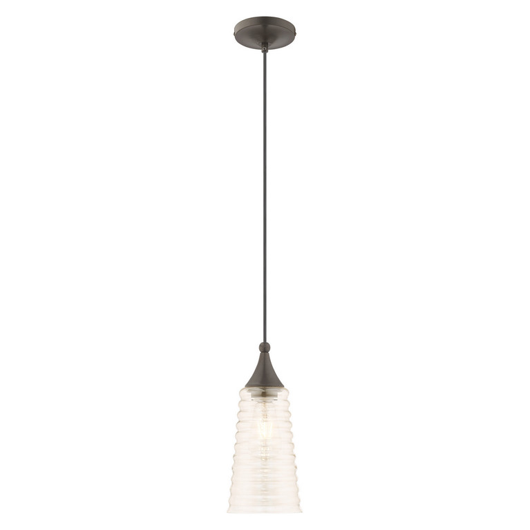 Livex Lighting - 40648-92 - One Light Mini Pendant - Hand Blown Art Glass Mini Pendants - English Bronze