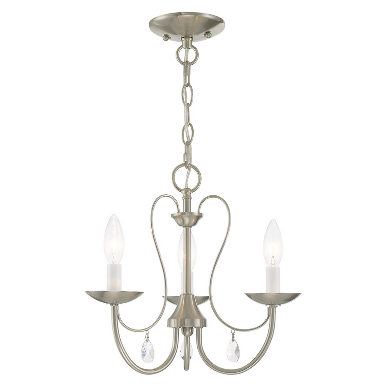 Livex Lighting - 40863-91 - Three Light Chandelier - Mirabella - Brushed Nickel