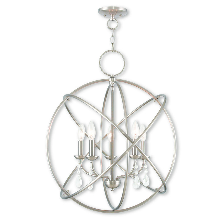 Livex Lighting - 40905-91 - Five Light Chandelier - Aria - Brushed Nickel