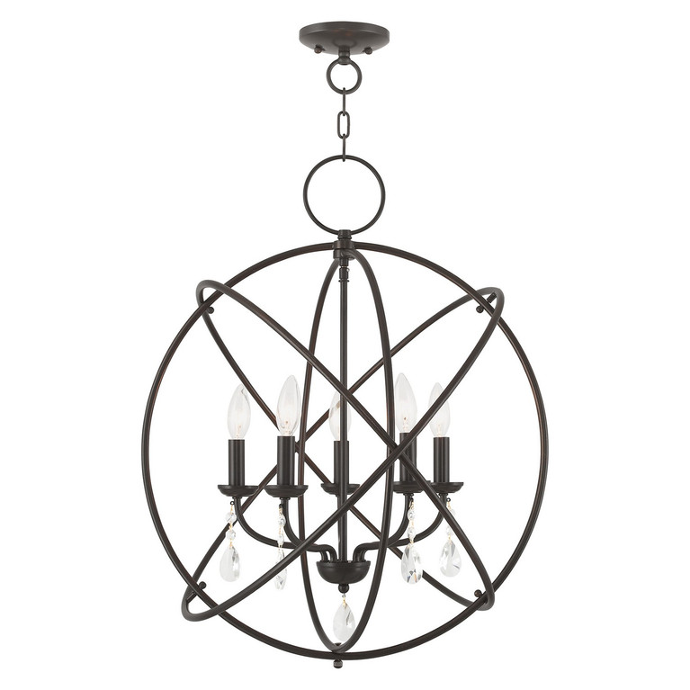 Livex Lighting - 40905-92 - Five Light Chandelier - Aria - English Bronze