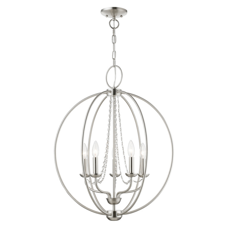 Livex Lighting - 40915-91 - Five Light Chandelier - Arabella - Brushed Nickel