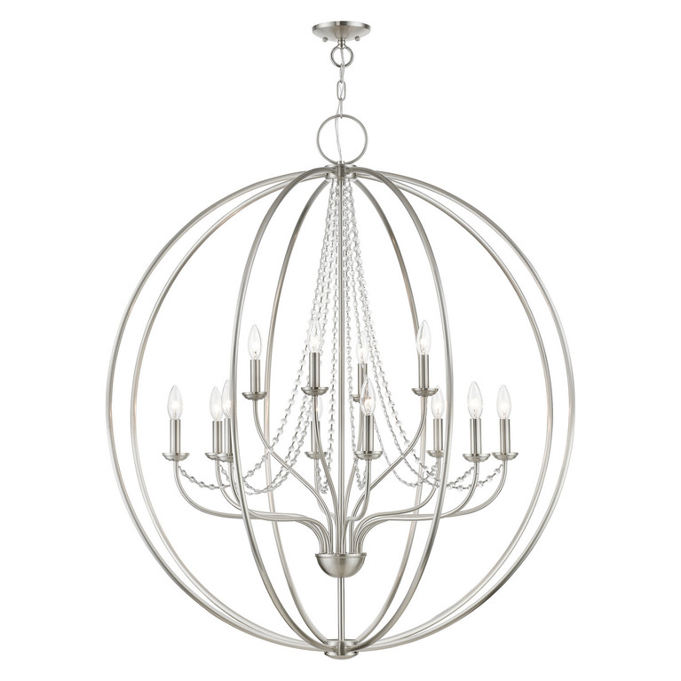 Livex Lighting - 40919-91 - 12 Light Foyer Chandelier - Arabella - Brushed Nickel