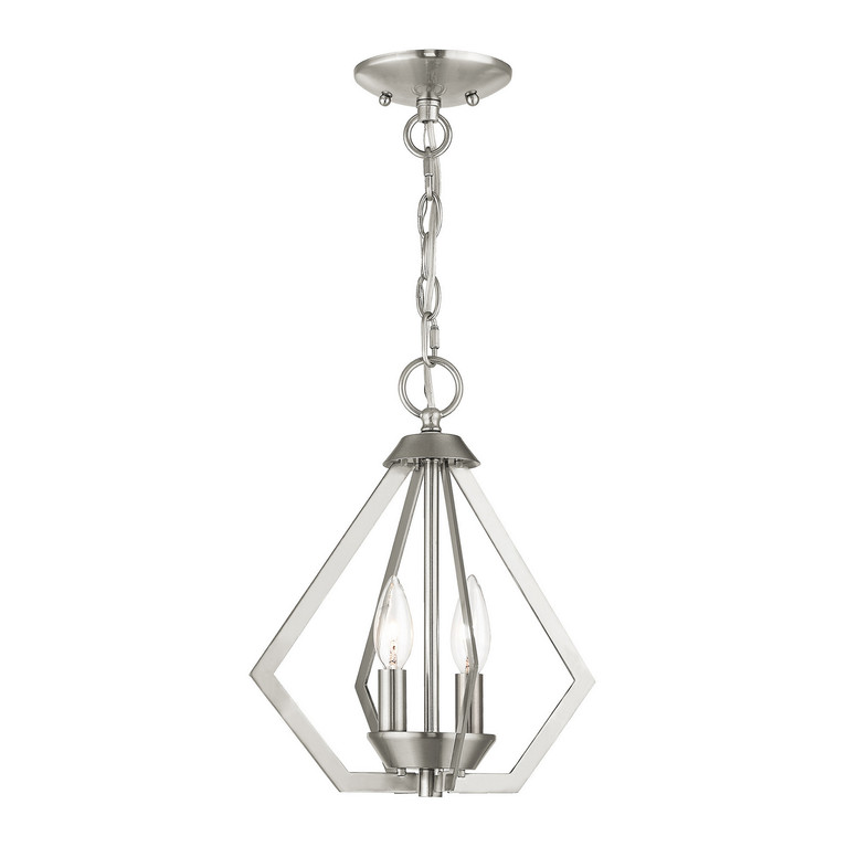 Livex Lighting - 40922-91 - Two Light Mini Chandelier/Ceiling Mount - Prism - Brushed Nickel