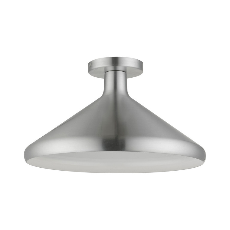 Livex Lighting - 41020-66 - One Light Semi-Flush Mount - Geneva - Brushed Aluminum