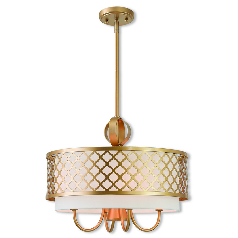 Livex Lighting - 41104-33 - Five Light Pendant - Arabesque - Soft Gold