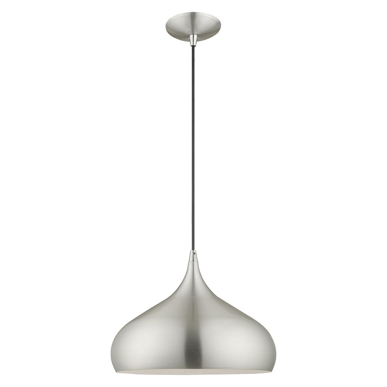 Livex Lighting - 41173-66 - One Light Mini Pendant - Amador - Brushed Aluminum w/ Polished Chromes