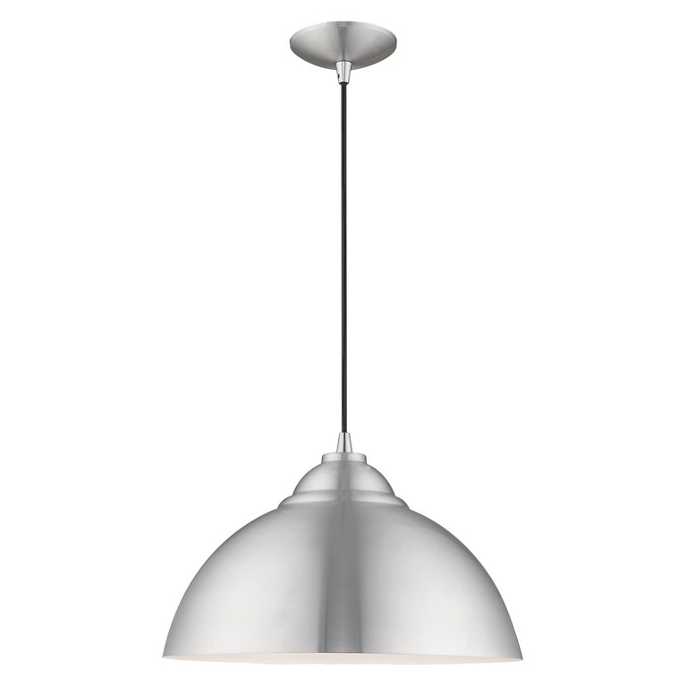 Livex Lighting - 41180-66 - One Light Mini Pendant - Metal Shade Mini Pendants - Brushed Aluminum w/ Polished Chromes