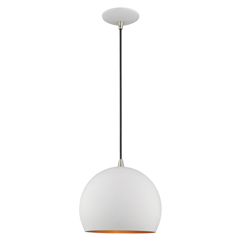 Livex Lighting - 41181-03 - One Light Mini Pendant - Metal Shade Mini Pendants - White