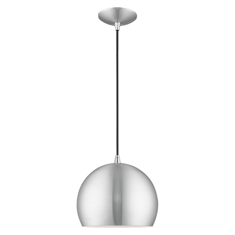 Livex Lighting - 41181-66 - One Light Mini Pendant - Piedmont - Brushed Aluminum w/ Polished Chromes