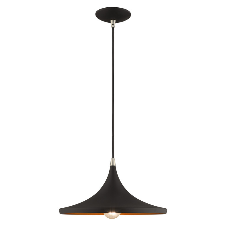 Livex Lighting - 41187-04 - One Light Mini Pendant - Waldorf - Black w/ Brushed Nickels
