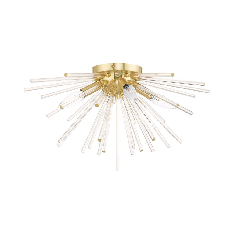 Livex Lighting - 41250-12 - Four Light Ceiling Mount - Utopia - Satin Brass