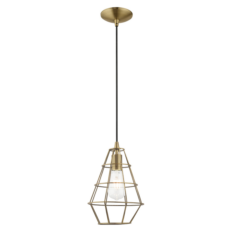 Livex Lighting - 41322-01 - One Light Mini Pendant - Bedford - Antique Brass