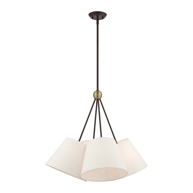 Livex Lighting - 41384-07 - Four Light Chandelier - Prato - Bronze w/ Antique Brasss