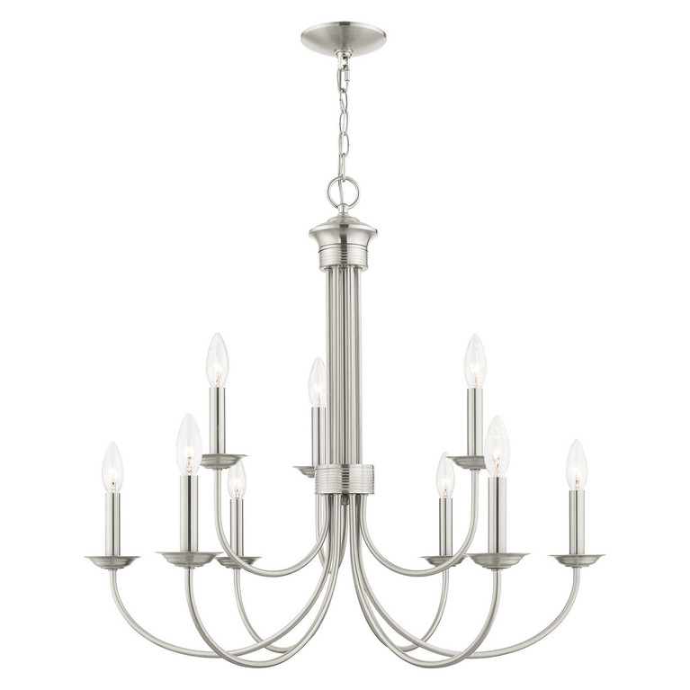 Livex Lighting - 42687-91 - Nine Light Chandelier - Estate - Brushed Nickel