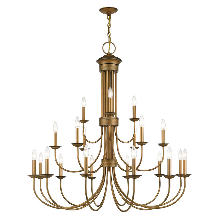 Livex Lighting - 42688-48 - 21 Light Chandelier - Estate - Antique Gold Leaf