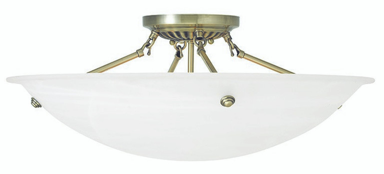 Livex Lighting - 4275-01 - Four Light Ceiling Mount - Oasis - Antique Brass