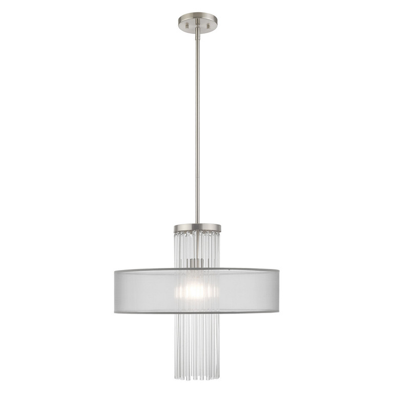 Livex Lighting - 42804-91 - One Light Pendant - Alexis - Brushed Nickel