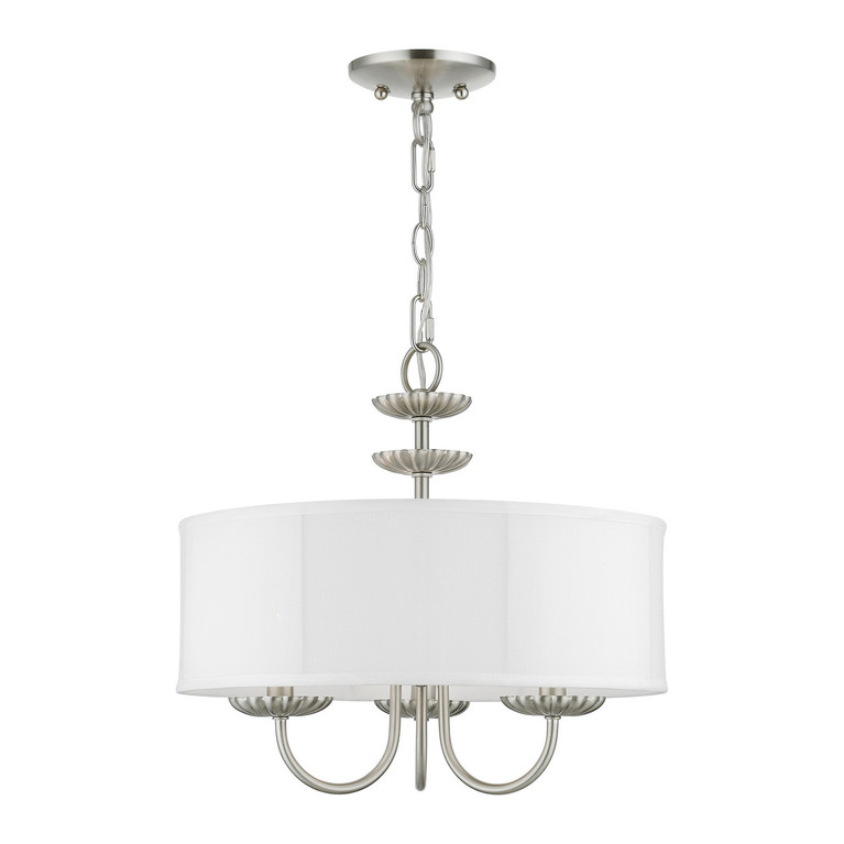 Livex Lighting - 42983-91 - Three Light Pendant - Brookdale - Brushed Nickel