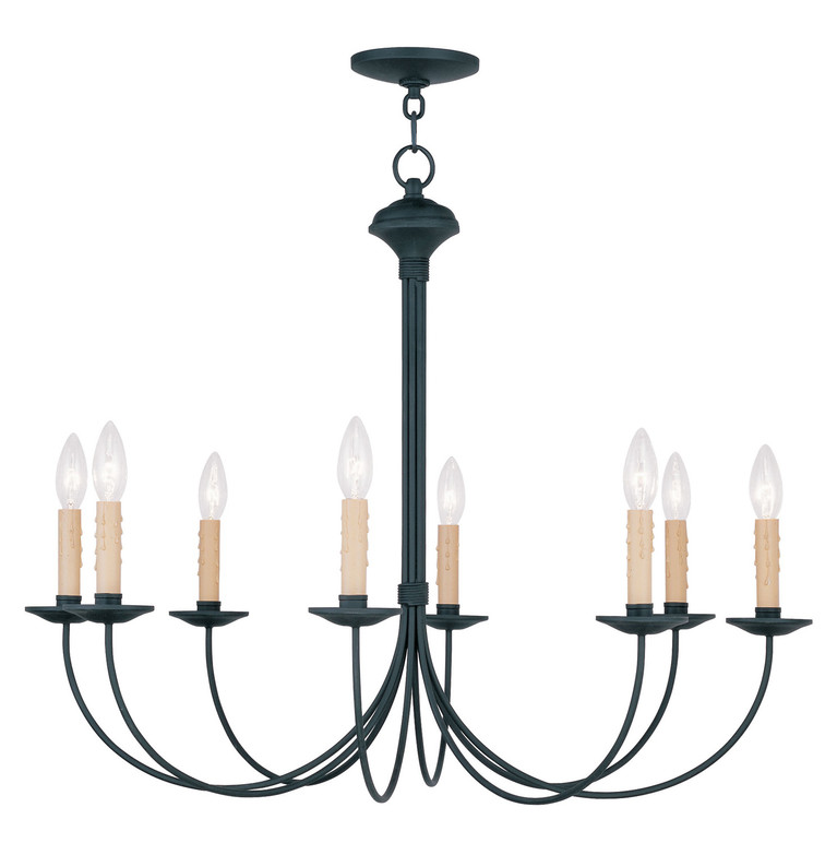 Livex Lighting - 4457-04 - Eight Light Chandelier - Heritage - Black