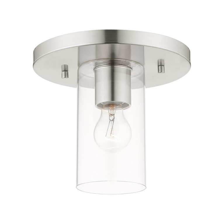 Livex Lighting - 45471-91 - One Light Flush Mount - Zurich - Brushed Nickel