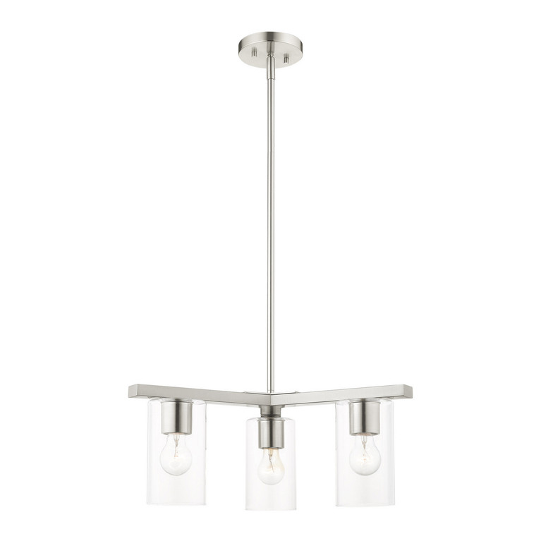 Livex Lighting - 45473-91 - Three Light Chandelier - Zurich - Brushed Nickel