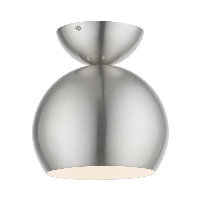 Livex Lighting - 45487-91 - One Light Semi-Flush Mount - Stockton - Brushed Nickel