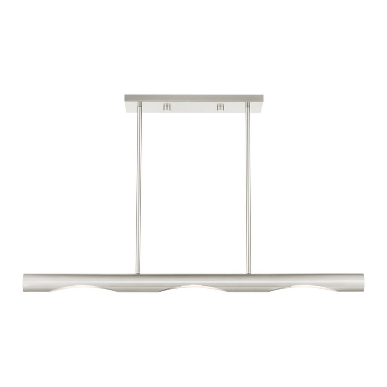 Livex Lighting - 45917-91 - Three Light Linear Chandelier - Acra - Brushed Nickel